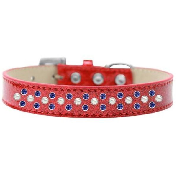 Unconditional Love Sprinkles Ice Cream Pearl & Blue Crystals Dog CollarRed Size 12 UN812391